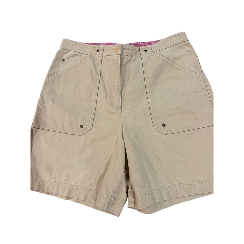 Lauren Ralph Lauren Women's Size 10 Khaki Canvas Utility Cargo Shorts Tan Cotton